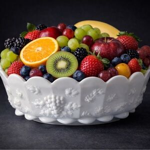 Westmoreland Paneled Grape milk glass bowl